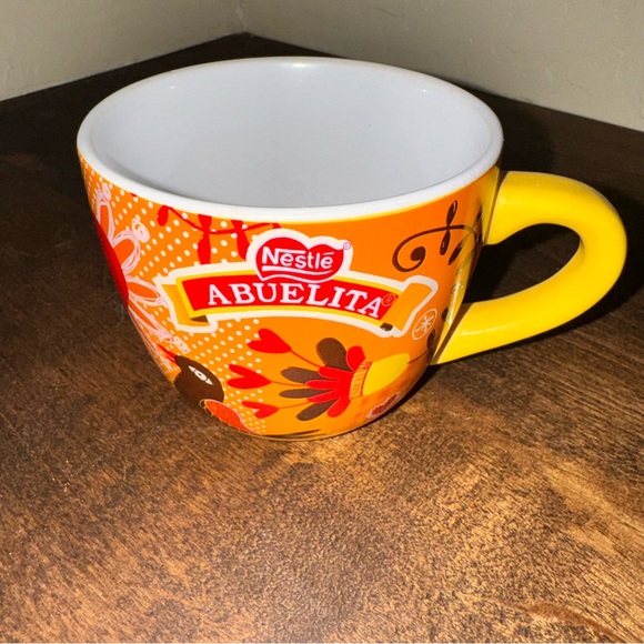 Nestle Abuelita Colorful Brown Bird Red Wings Heart Flowers, Coffee Tea Cup Mug - Picture 4 of 10